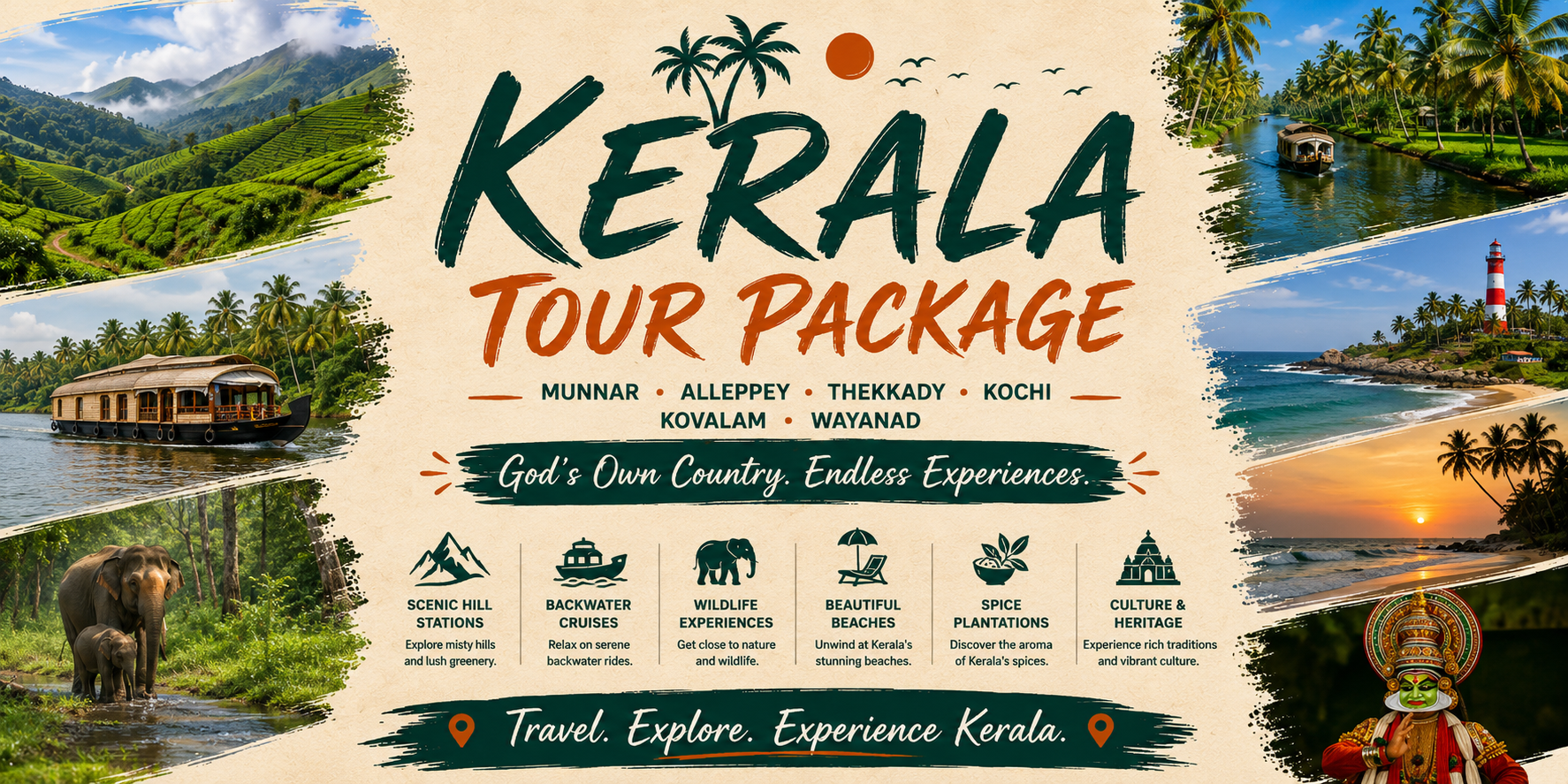 4 Days Short Trip to Kerala with Alleppey Backwaters