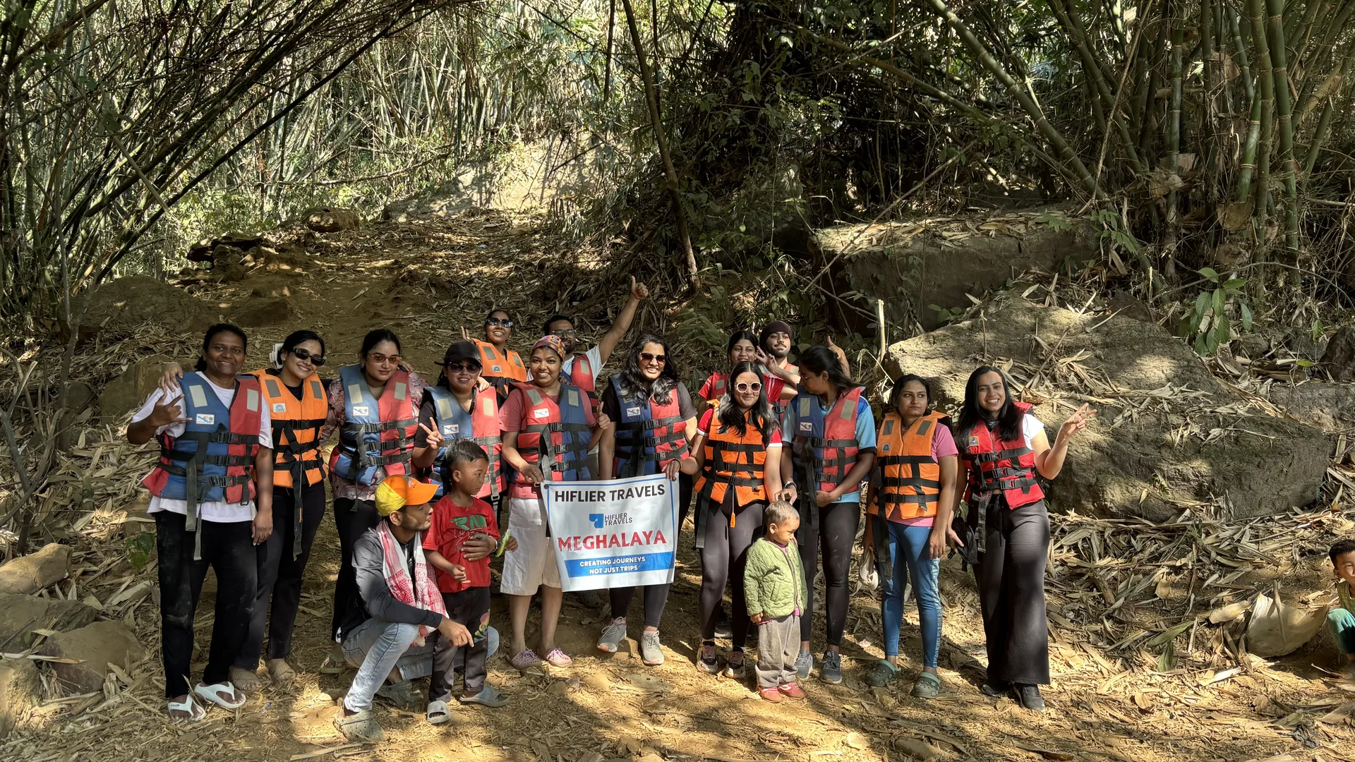 Offbeat Meghalaya landscape and group travellers